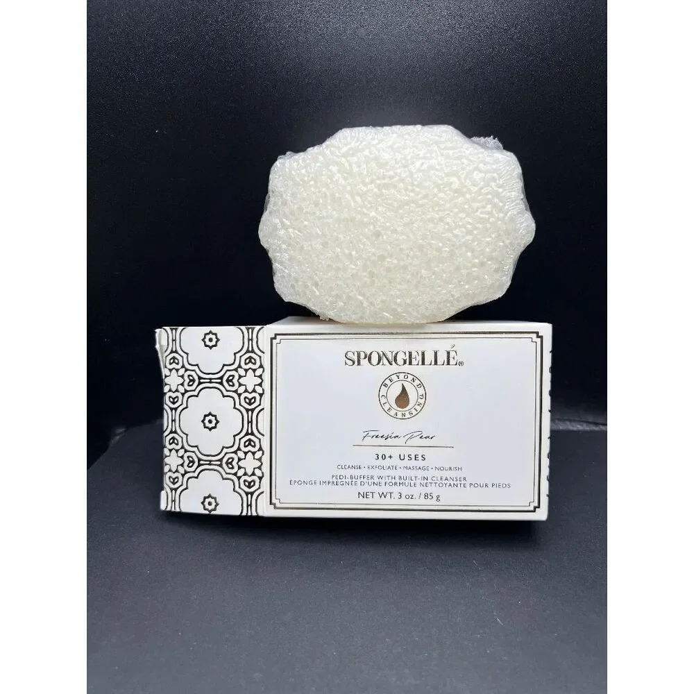 NIB! Spongelle Freesia Pear Blossom All In One Body Treatment Pedi Buffer
